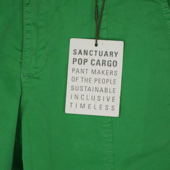 SANCTUARY Rebel Cargo Mid Rise Cropped Cotton Pants in Green Goddess size 24 NWT - Picture 5 of 16
